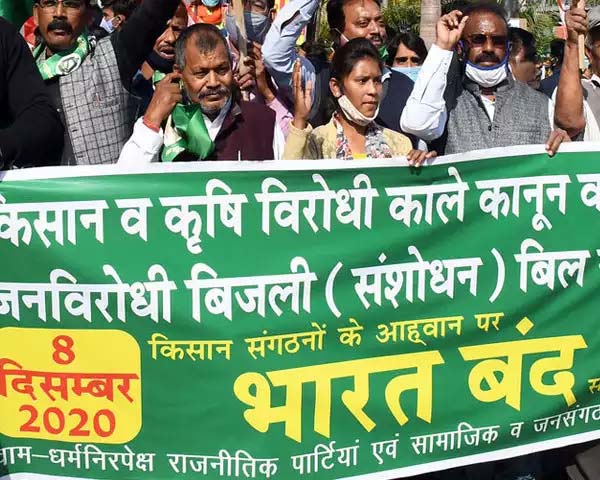 farmers protest bharat bandh in india on december 8