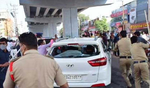 telangana minister puvvada ajay convoy attacked in hyderabad