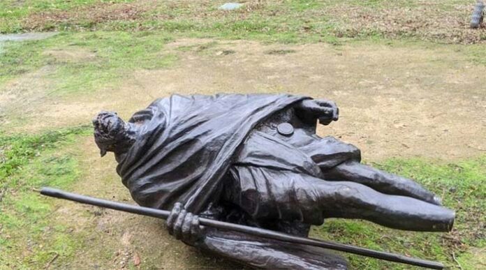 Mahatma Gandhi bronze statue vandalised in US